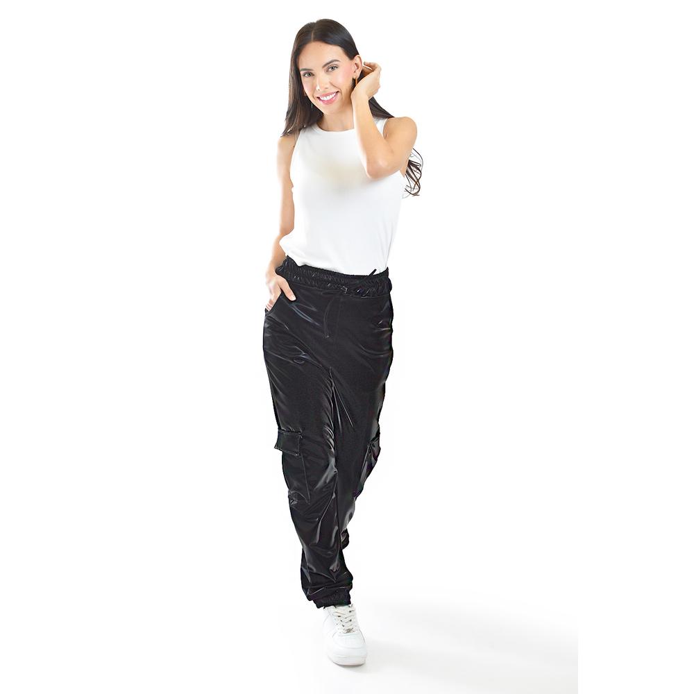 Foto 6 pulgar | Pantalon Jogger De Vinipiel Roman Fashion /tallas Extras, 27028 (negro) Negro