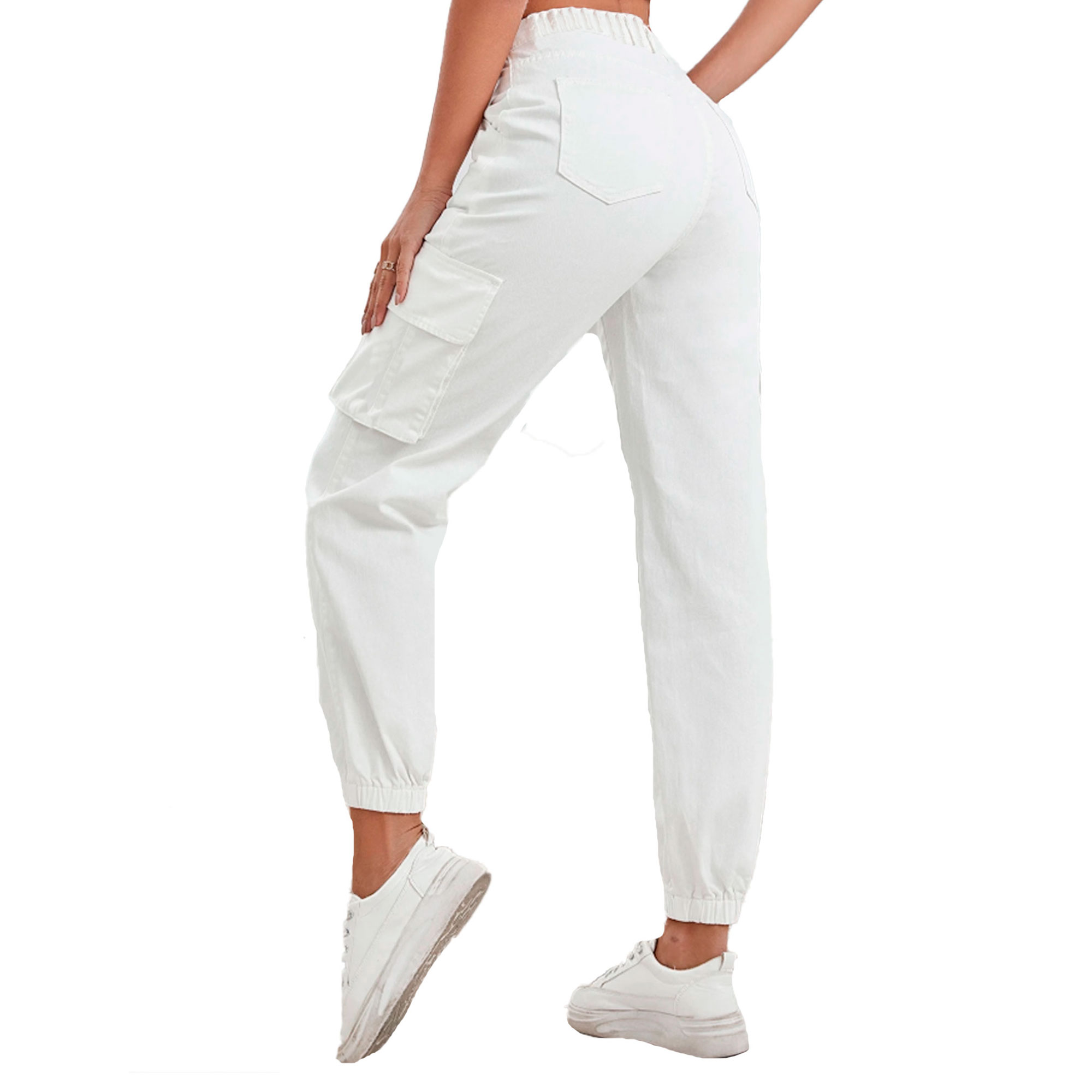 Foto 3 pulgar | Pantalón Jogger Britos Jeans Mujer Gabardina Blanco 024836