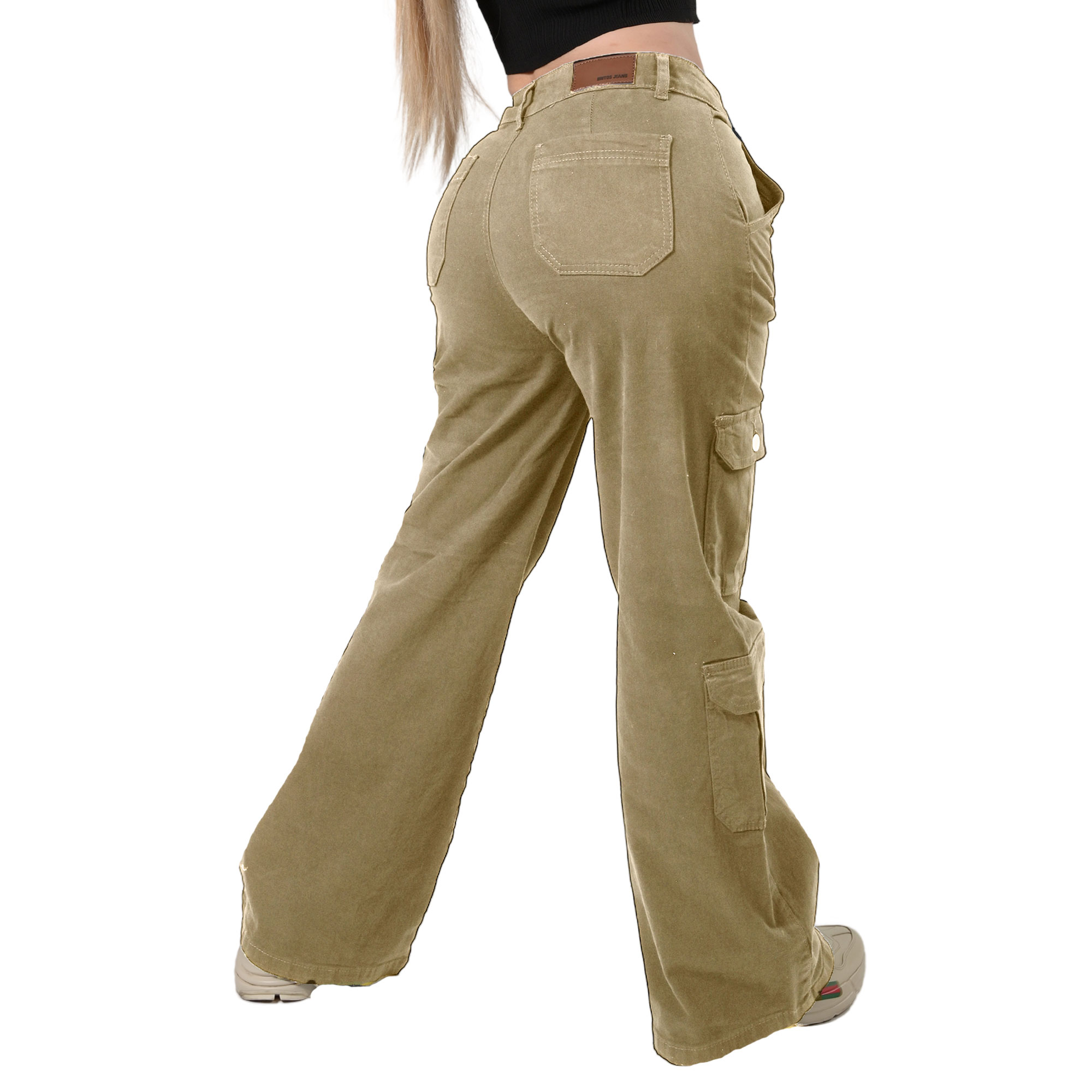 Foto 3 pulgar | Pantalón Cargo Britos Jeans Mujer Gabardina 024814