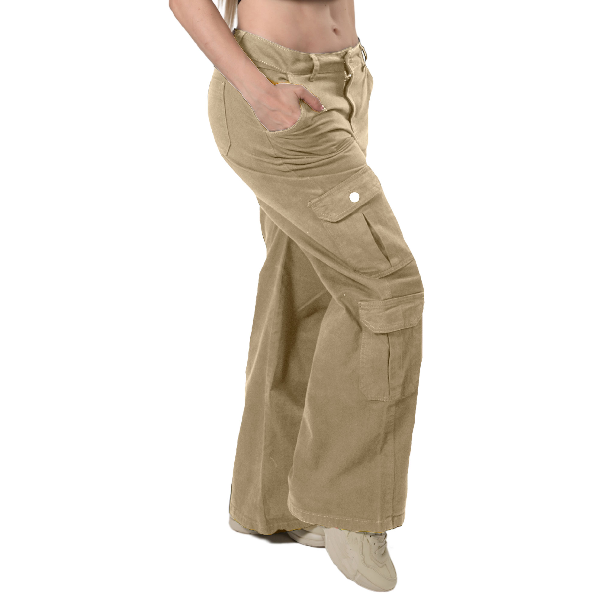 Foto 4 pulgar | Pantalón Cargo Britos Jeans Mujer Gabardina 024814