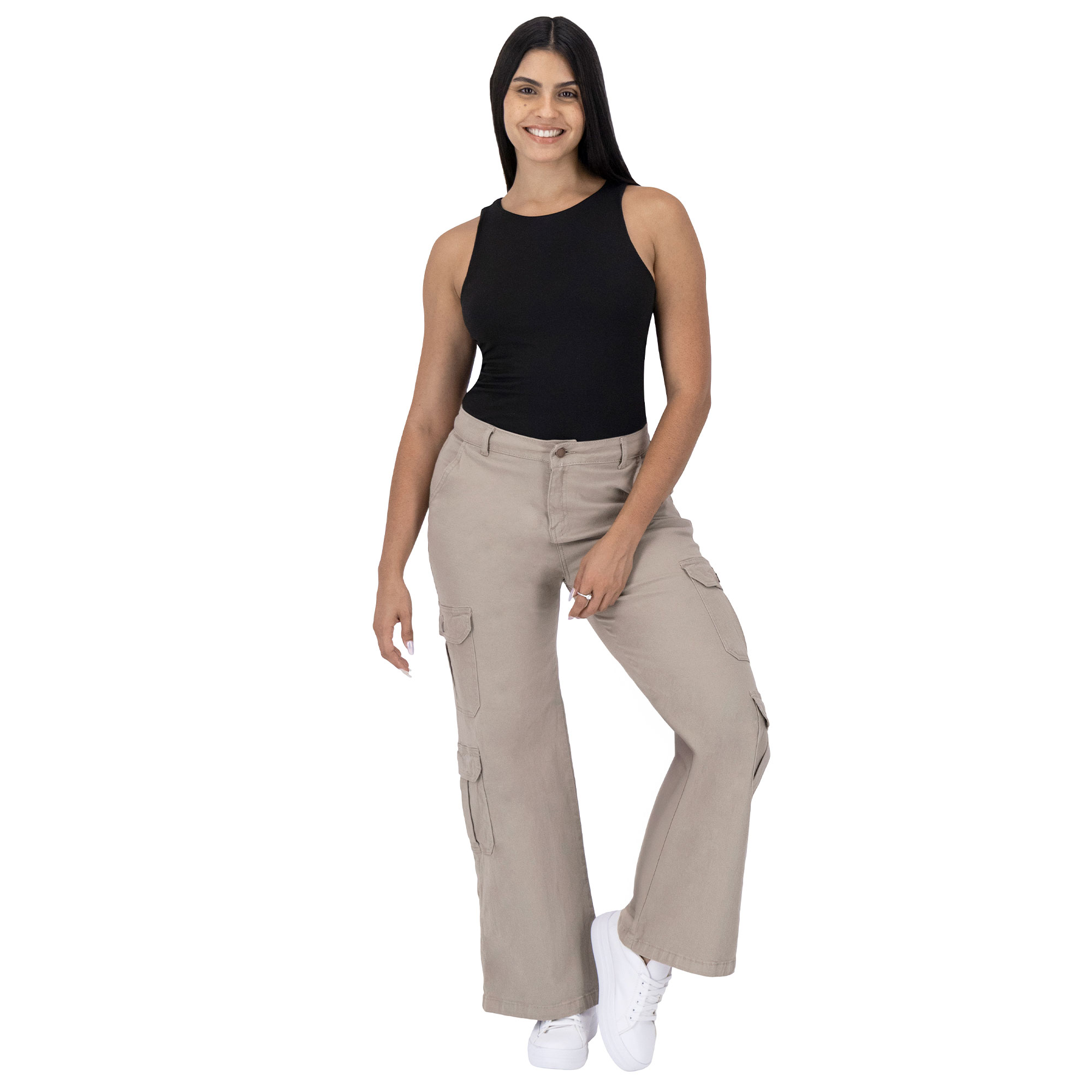 Foto 6 pulgar | Pantalón Cargo Britos Jeans Gabardina 024814 para Mujer
