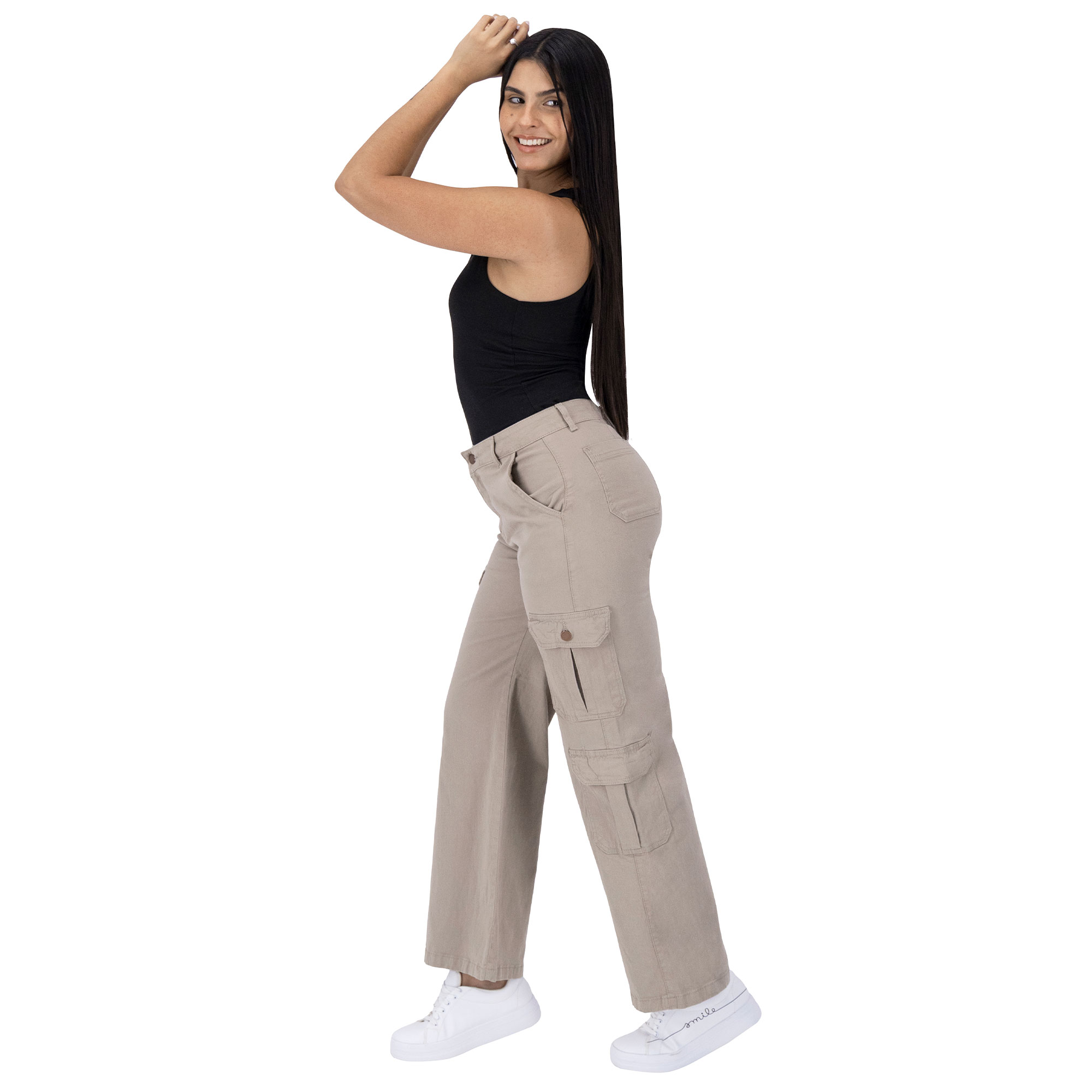 Foto 8 pulgar | Pantalón Cargo Britos Jeans Gabardina 024814 para Mujer