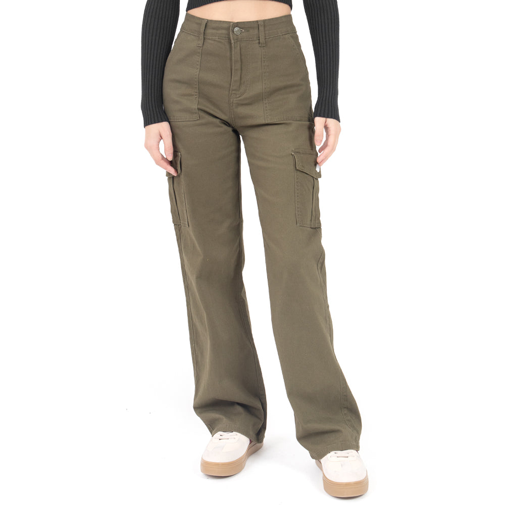 Foto 2 pulgar | Pantalón Cargo Lady Twill High Waist Para Mujer