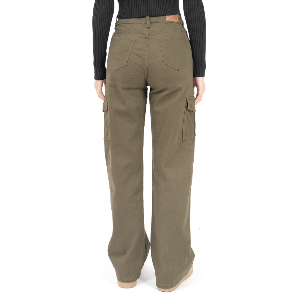 Foto 4 pulgar | Pantalón Cargo Lady Twill High Waist Para Mujer