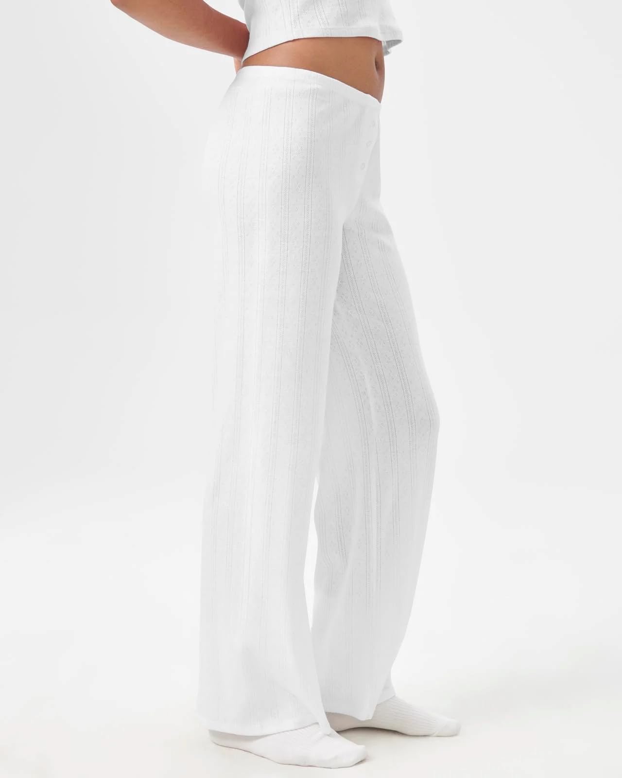 Foto 4 pulgar | Pantalón Florence De Mills Cozy Crush Sweet Pointelle White - Venta Internacional.
