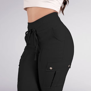 Foto 2 | Jogger Dama Moda Casual Tipo Cargo Ajusta Cintura Negro Sea Brazil