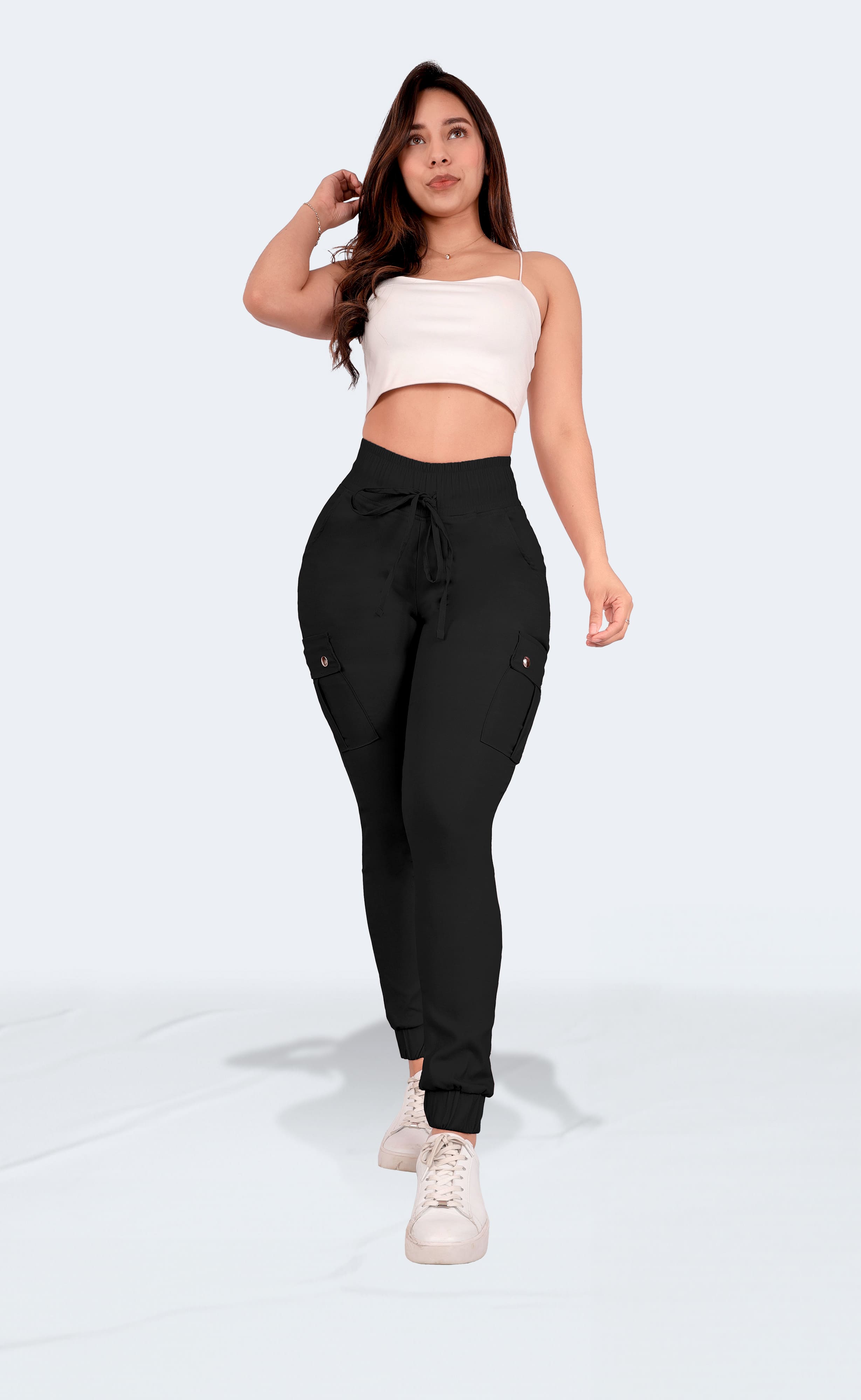 Foto 4 | Jogger Dama Moda Casual Tipo Cargo Ajusta Cintura Negro Sea Brazil