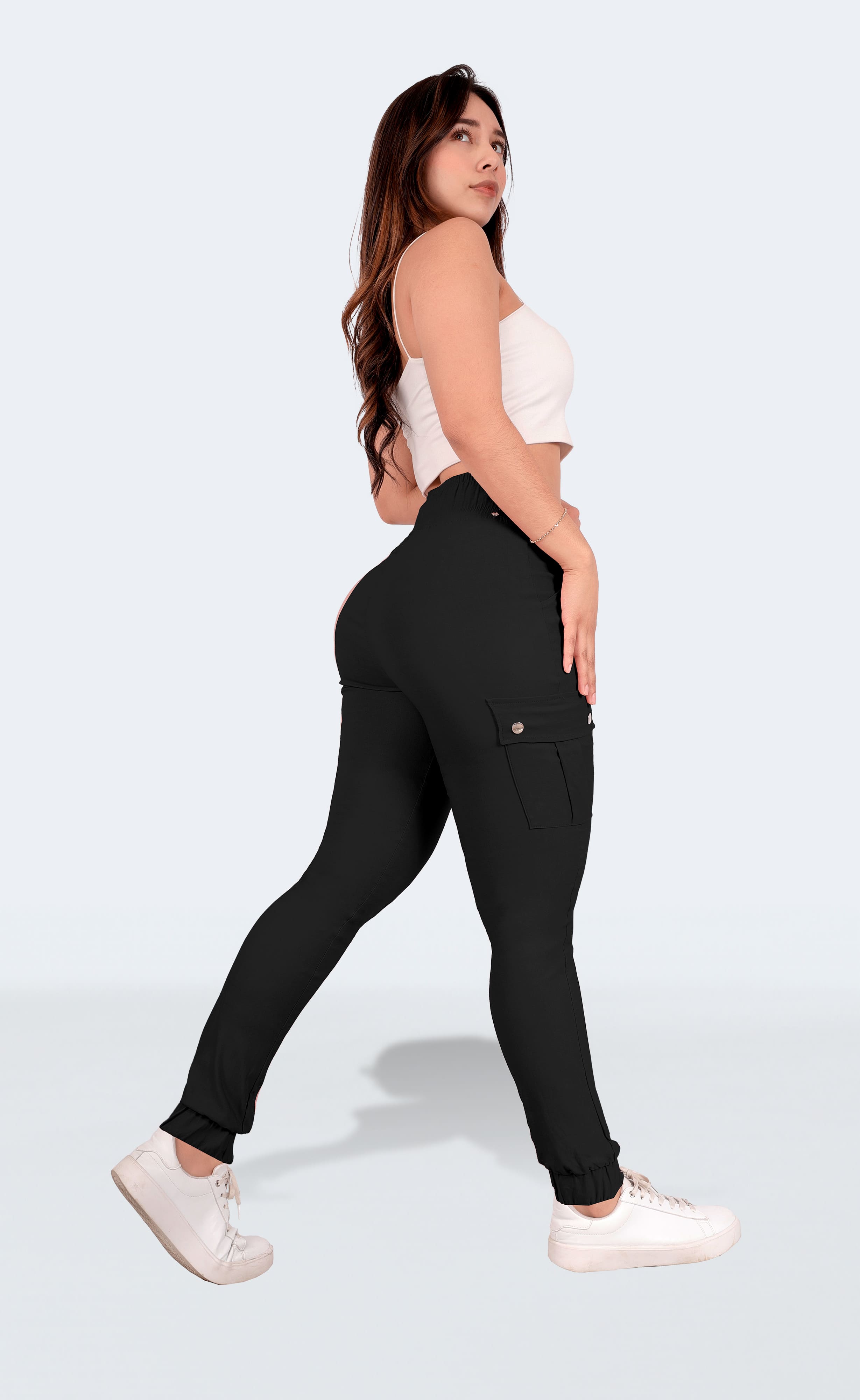 Foto 6 | Jogger Dama Moda Casual Tipo Cargo Ajusta Cintura Negro Sea Brazil