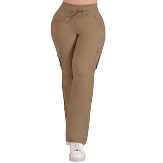 Foto 1 | Pantalón Tipo Cargo Mujer Creado Para Realzar Cintura Beige Sea Brazil