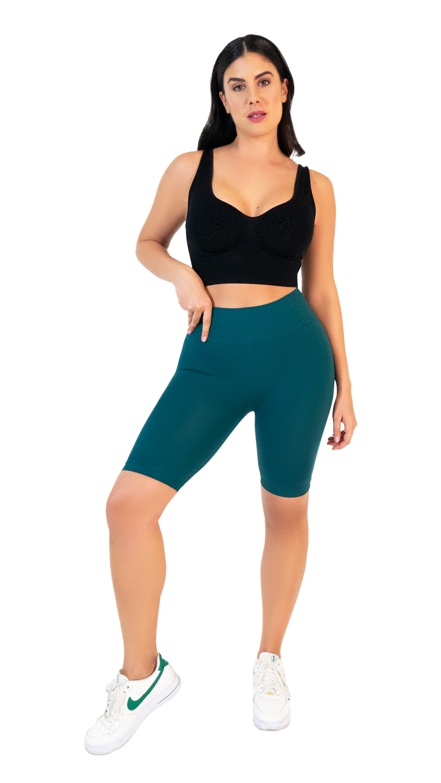 Foto 3 | Leggins Biker I Love Shape color Verde para Mujer