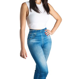 Foto 2 | Jegging Strech Slim Unitalla Azul