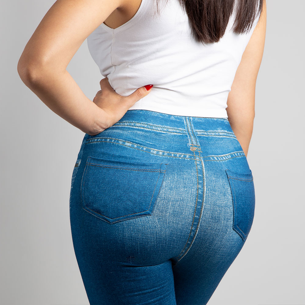 Foto 5 pulgar | Jegging Strech Slim Unitalla Azul