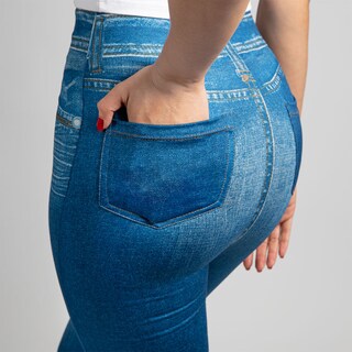 Foto 5 | Jegging Strech Slim Unitalla Azul