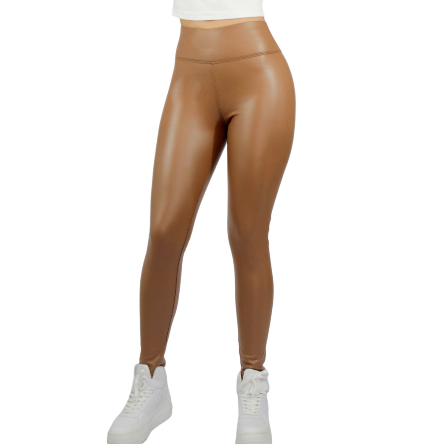 Foto 2 pulgar | Legging Elegante Casual Lic-0105 Café Claro Tipo Vinipiel