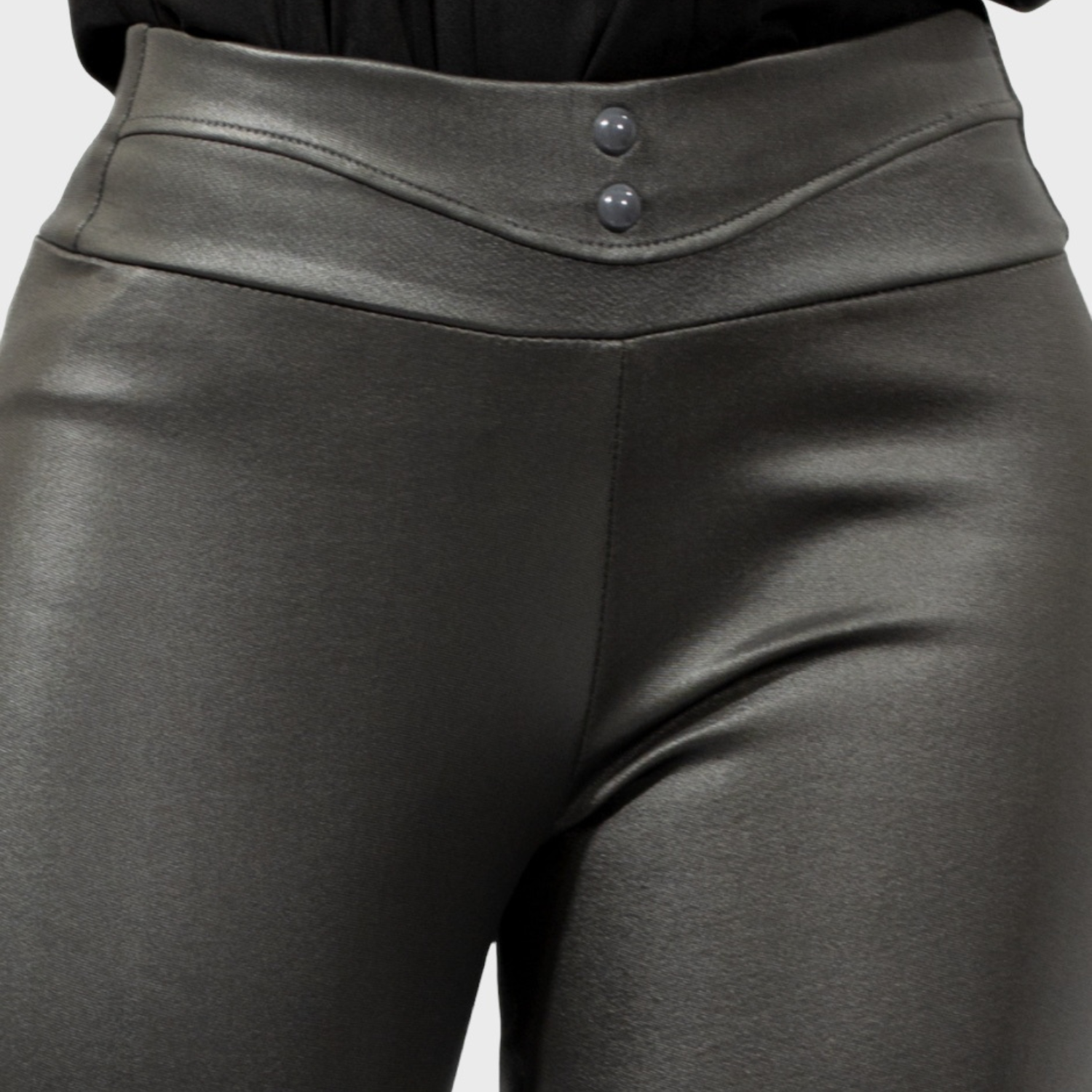 Foto 6 pulgar | Legging Elegante Casual Lic-0118 Gris Oscuro Tipo Vinipiel