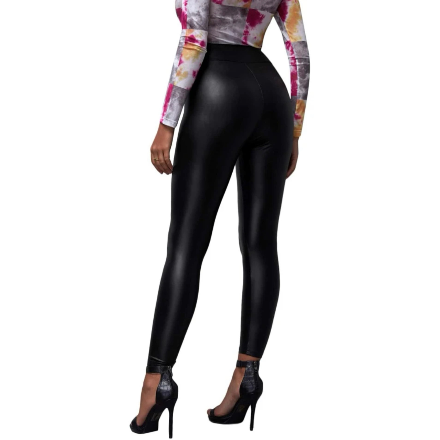 Foto 4 pulgar | Leggings de Moda Elegantes o Casuales Lic-0123 Negros Tipo Vinipiel