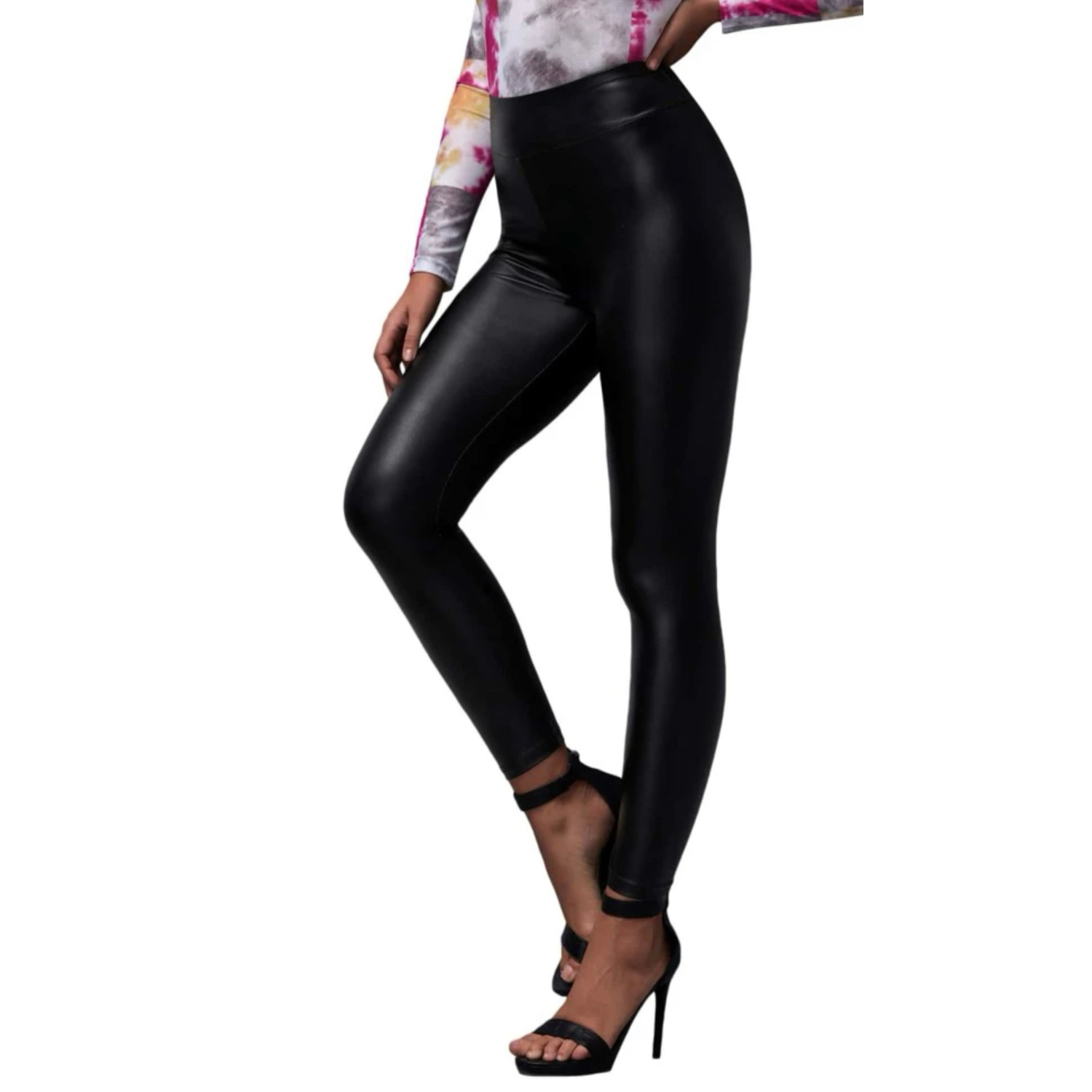 Foto 5 pulgar | Leggings de Moda Elegantes o Casuales Lic-0123 Negros Tipo Vinipiel