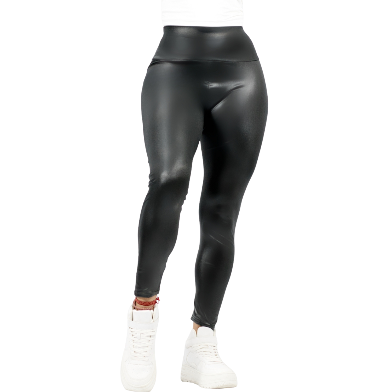Foto 2 pulgar | Leggings para Mujer Tipo Vinipiel Negro