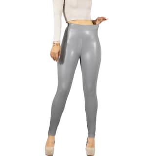 Foto 1 | Leggings para Mujer de Vinipiel Gris Claro