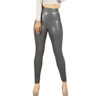 Foto 1 | Leggings para Mujer de Vinipiel Gris Oscuro