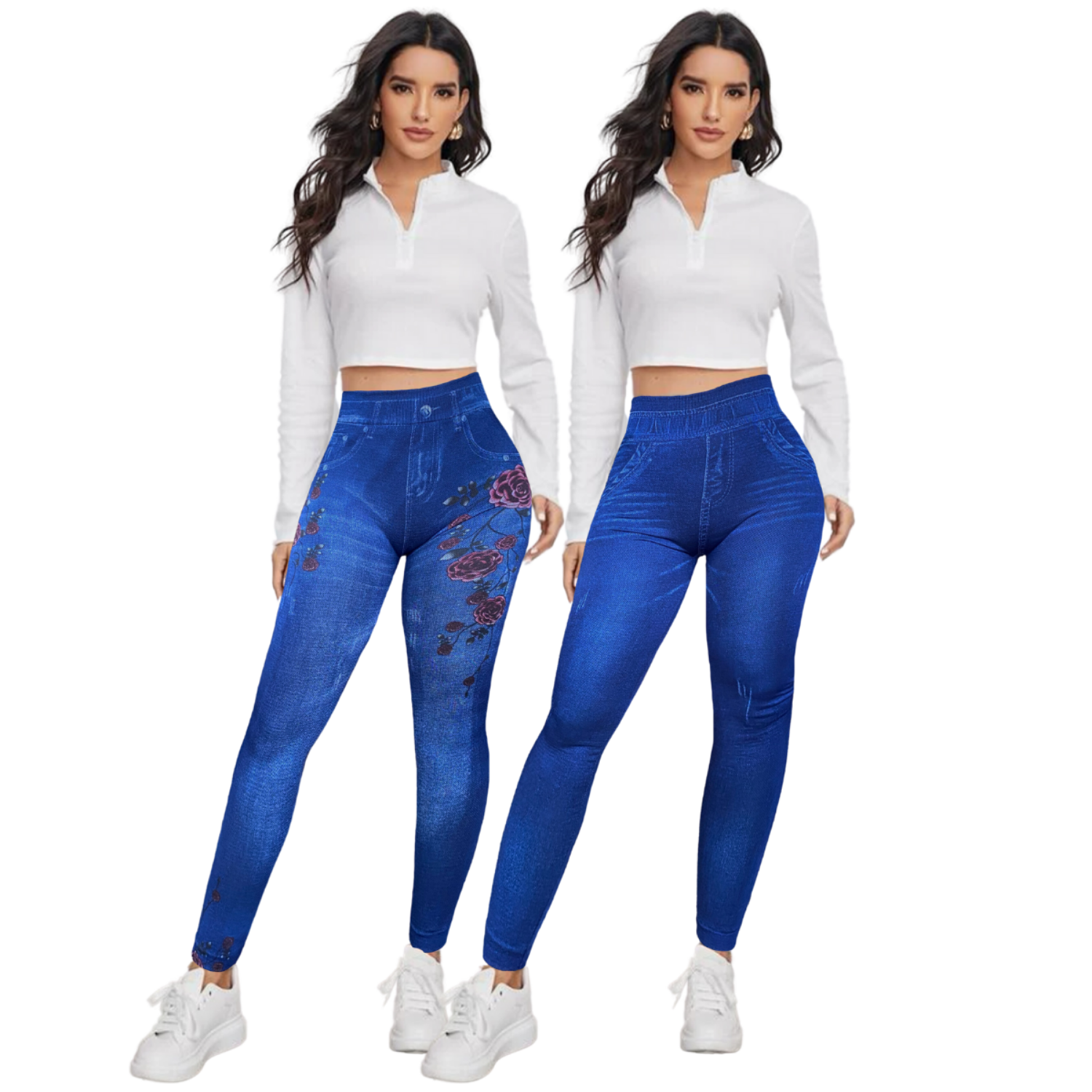 Foto 1 | Set de 2 Mallones Diseño Mezclilla Lic-055-2 Azules para Mujer