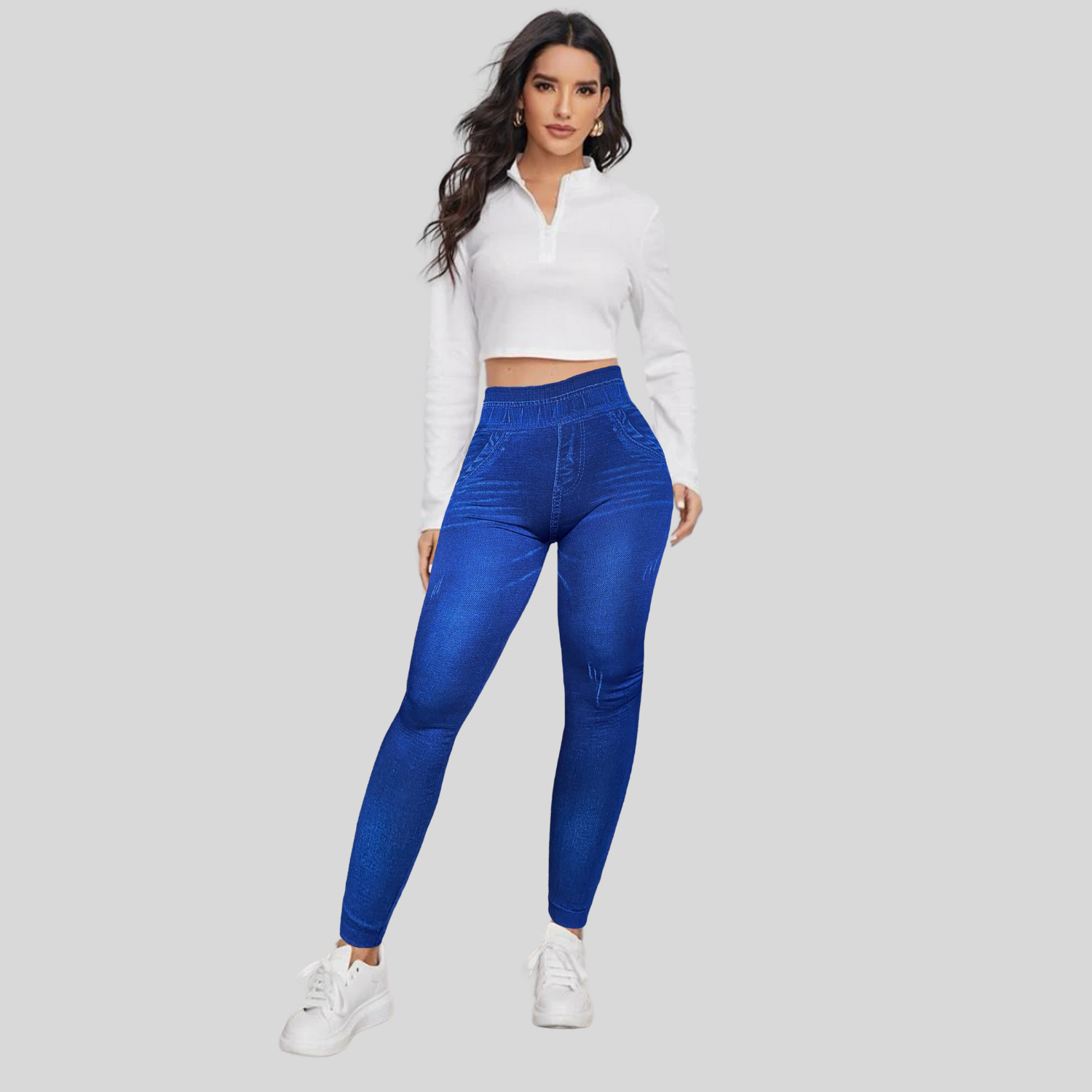 Foto 5 | Set de 2 Mallones Diseño Mezclilla Lic-055-2 Azules para Mujer