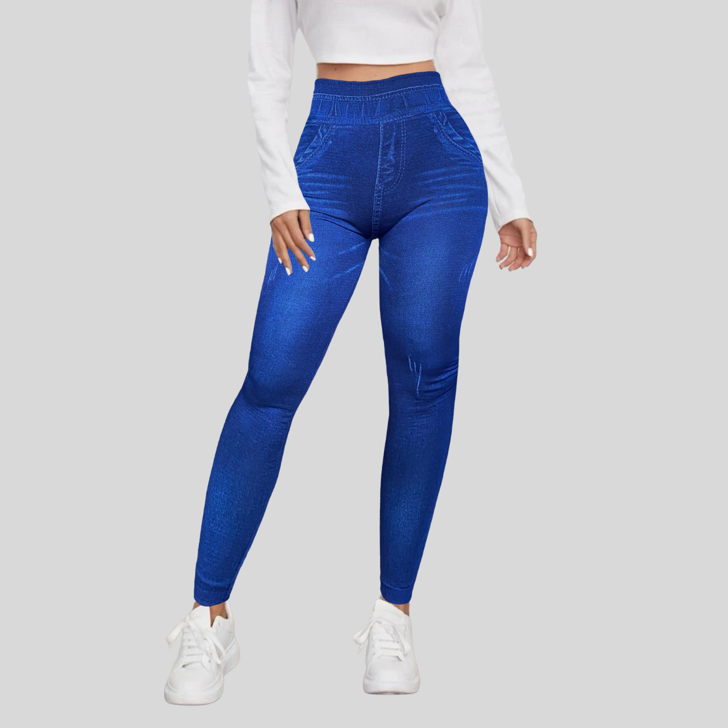 Foto 6 | Set de 2 Mallones Diseño Mezclilla Lic-055-2 Azules para Mujer