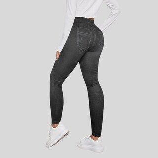 Foto 4 | Set de 2 Leggings Diseño Mezclilla Lic-055-2 Negro