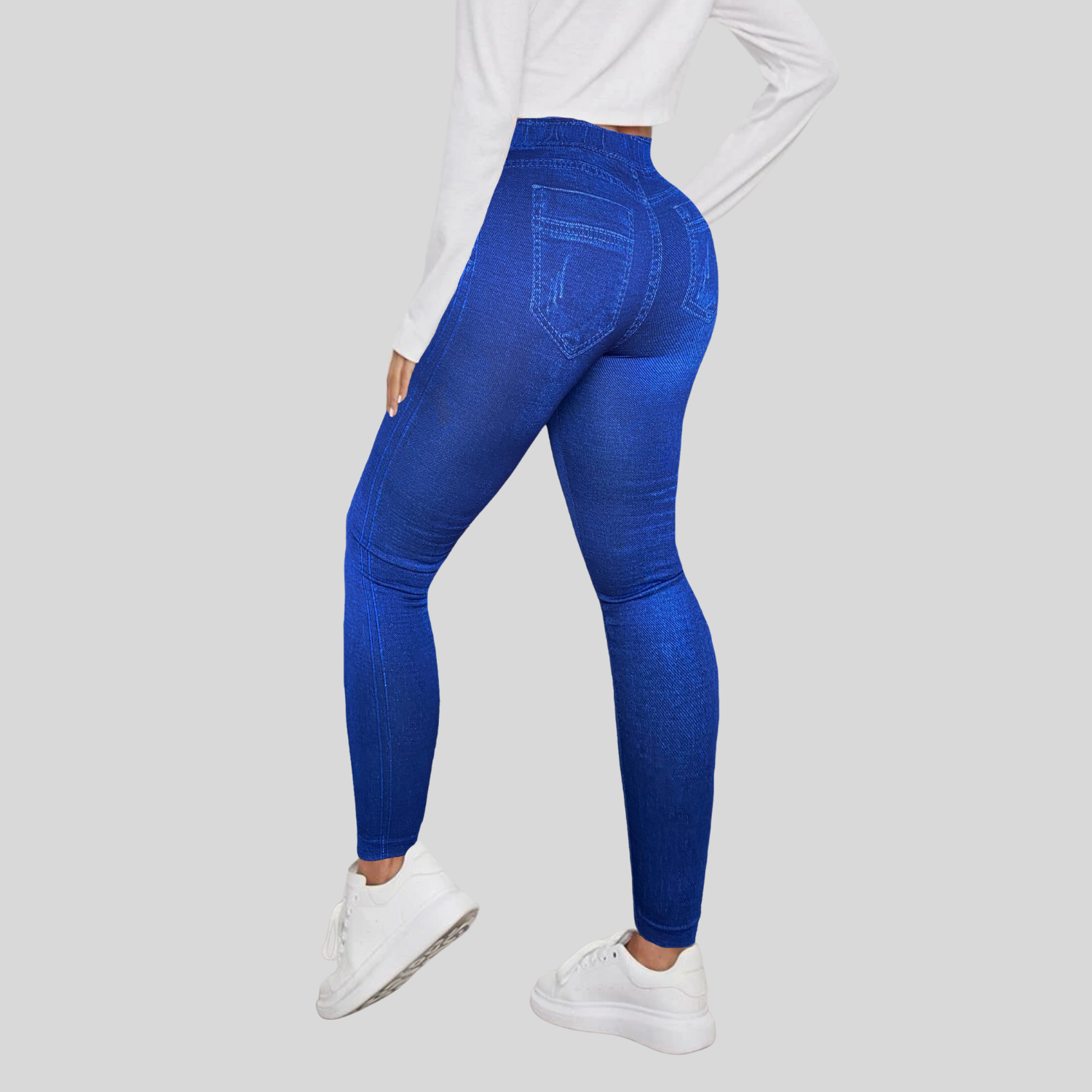 Foto 8 pulgar | Set de 2 Leggings Diseño Mezclilla Lic-055-2 Negro