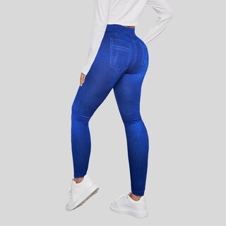 Foto 7 | Set de 2 Leggings Diseño Mezclilla Lic-055-2 Negro