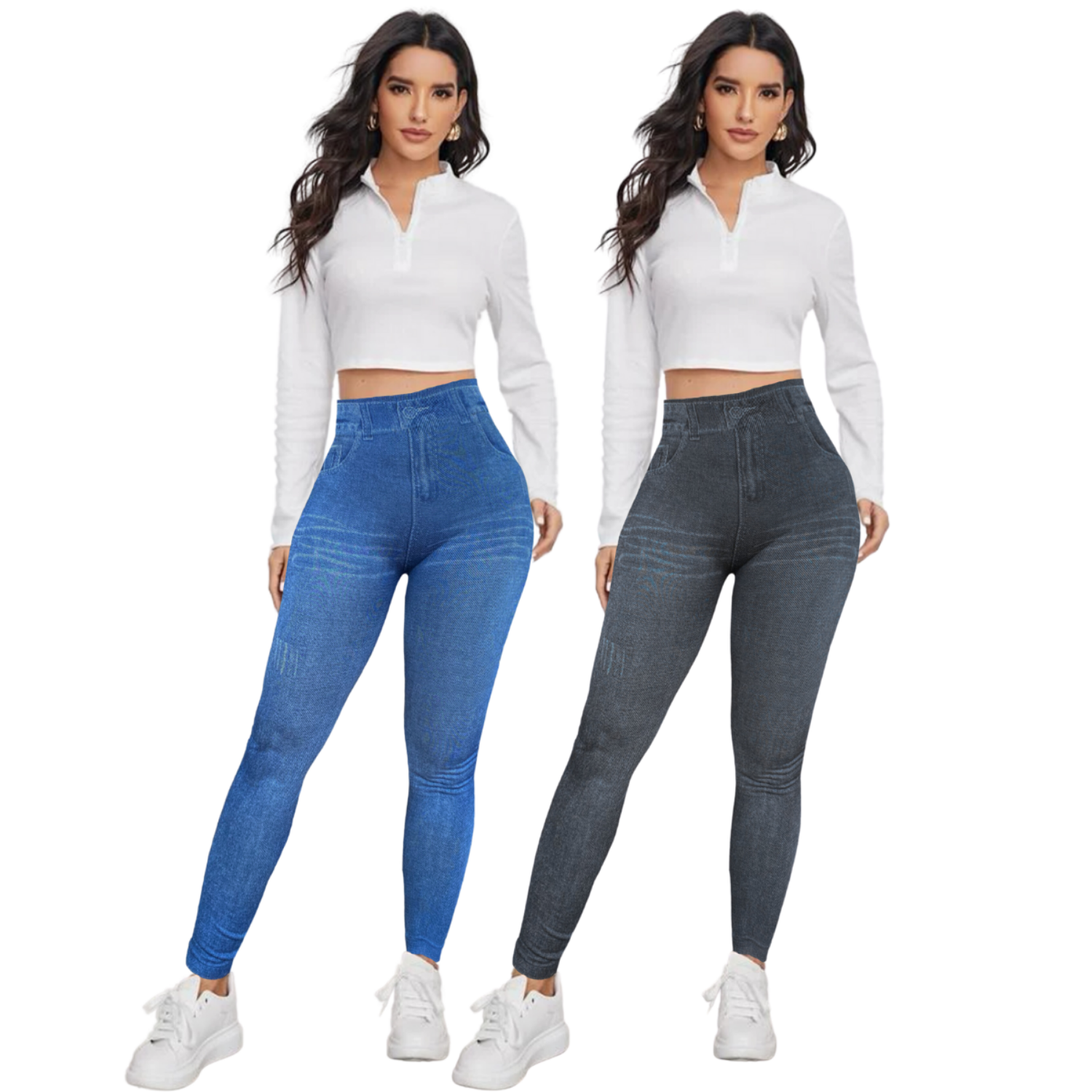 Set de 2 Leggings Diseño Mezclilla Lic-055-2 para Mujer