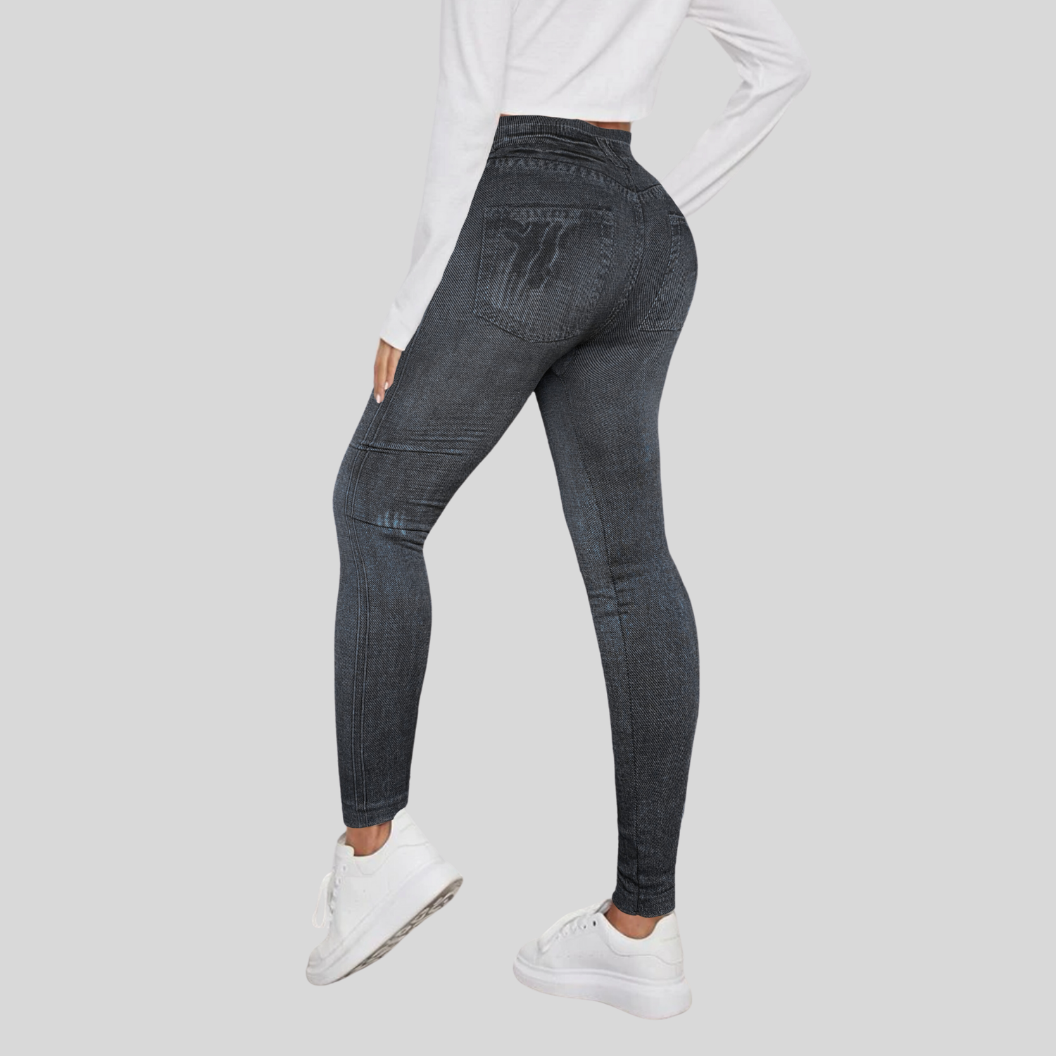 Foto 5 pulgar | Set de 2 Leggings Diseño Mezclilla Lic-055-2 para Mujer