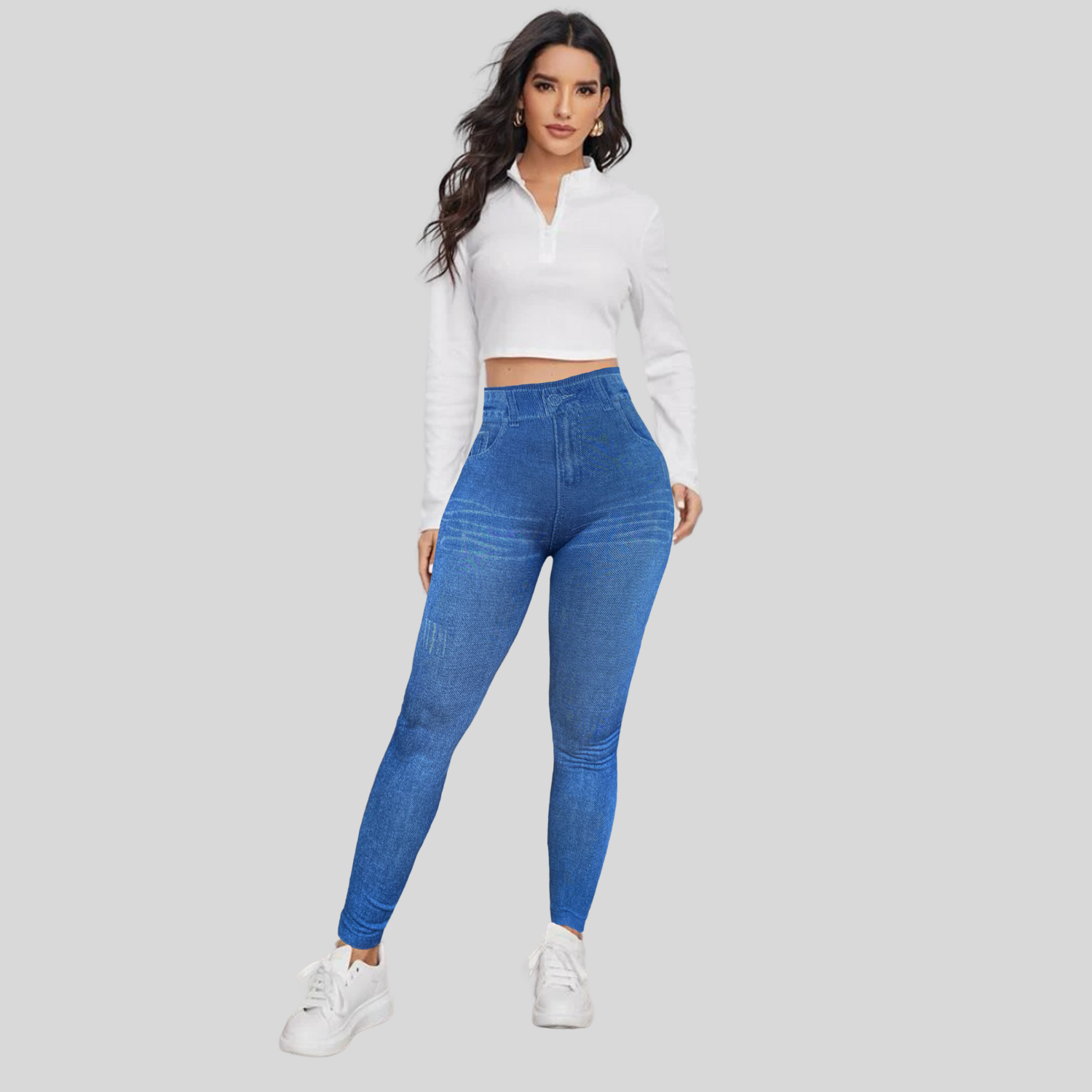 Foto 5 | Set de 2 Leggings Diseño Mezclilla Lic-055-2 para Mujer