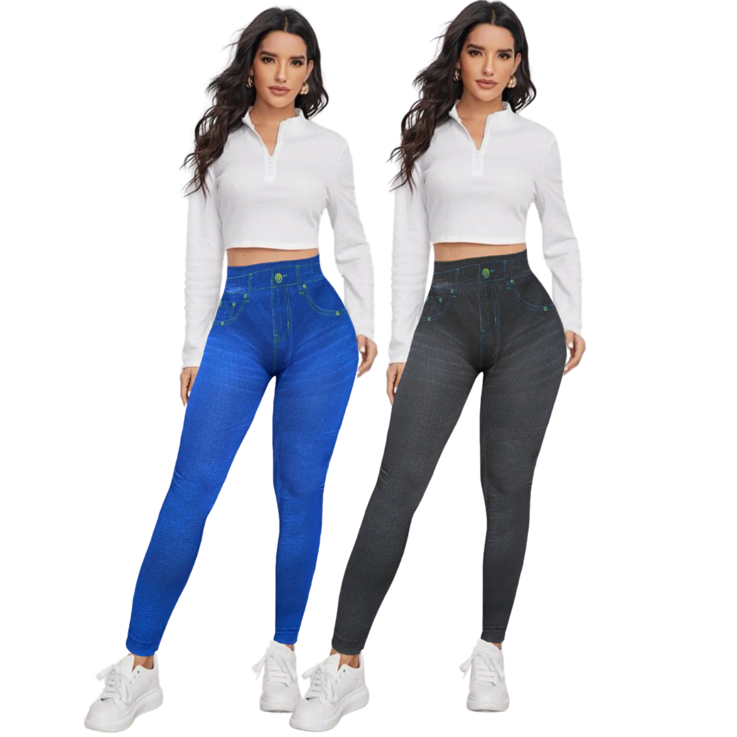 Set de 2 Leggings Diseño Mezclilla Lic-055-2 para Mujer