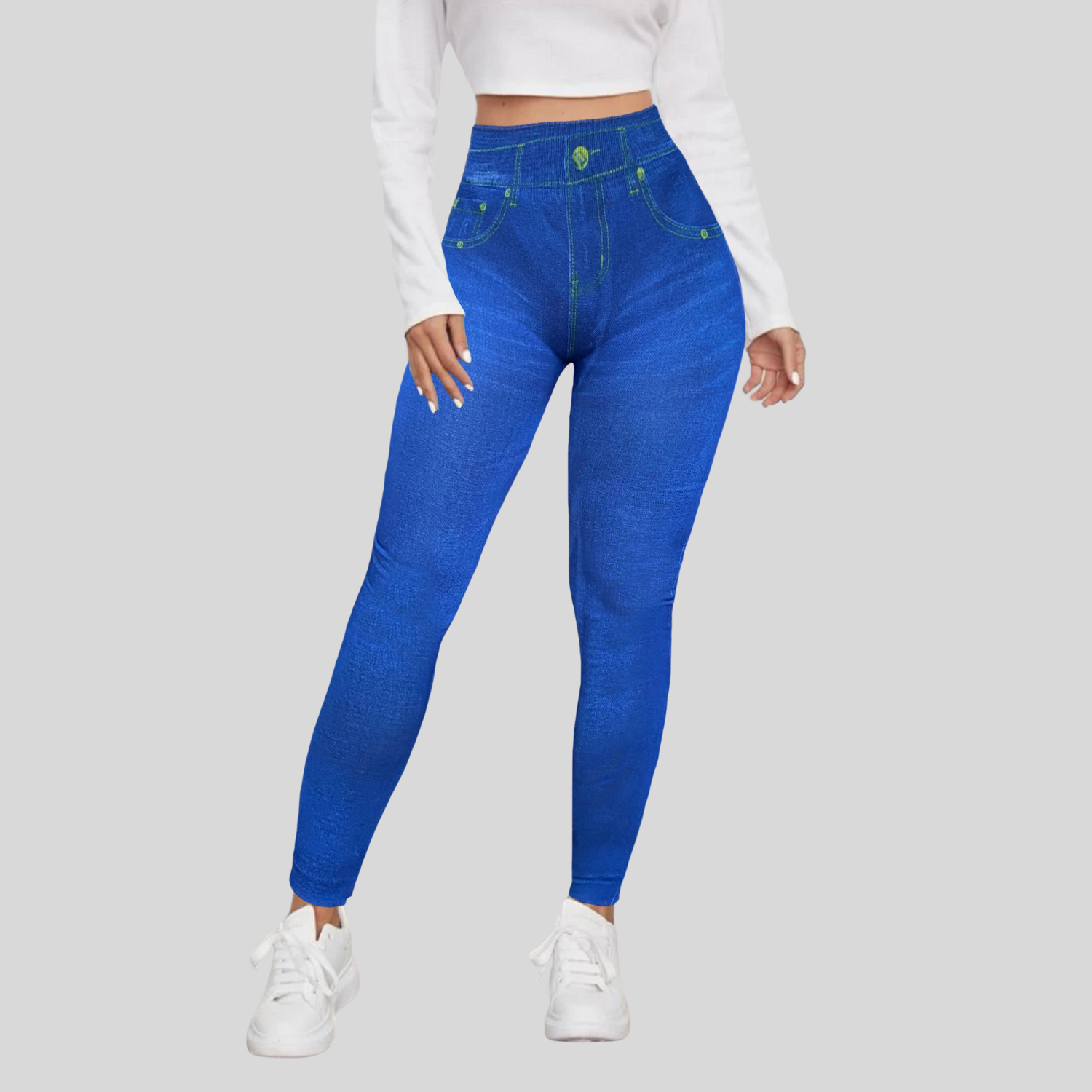 Foto 7 pulgar | Set de 2 Leggings Diseño Mezclilla Lic-055-2 para Mujer