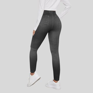 Foto 4 | Set De 2 Mallones Diseño Mezclilla Lic-055-2 Negro Y Azul Tela Stretch Gruesa