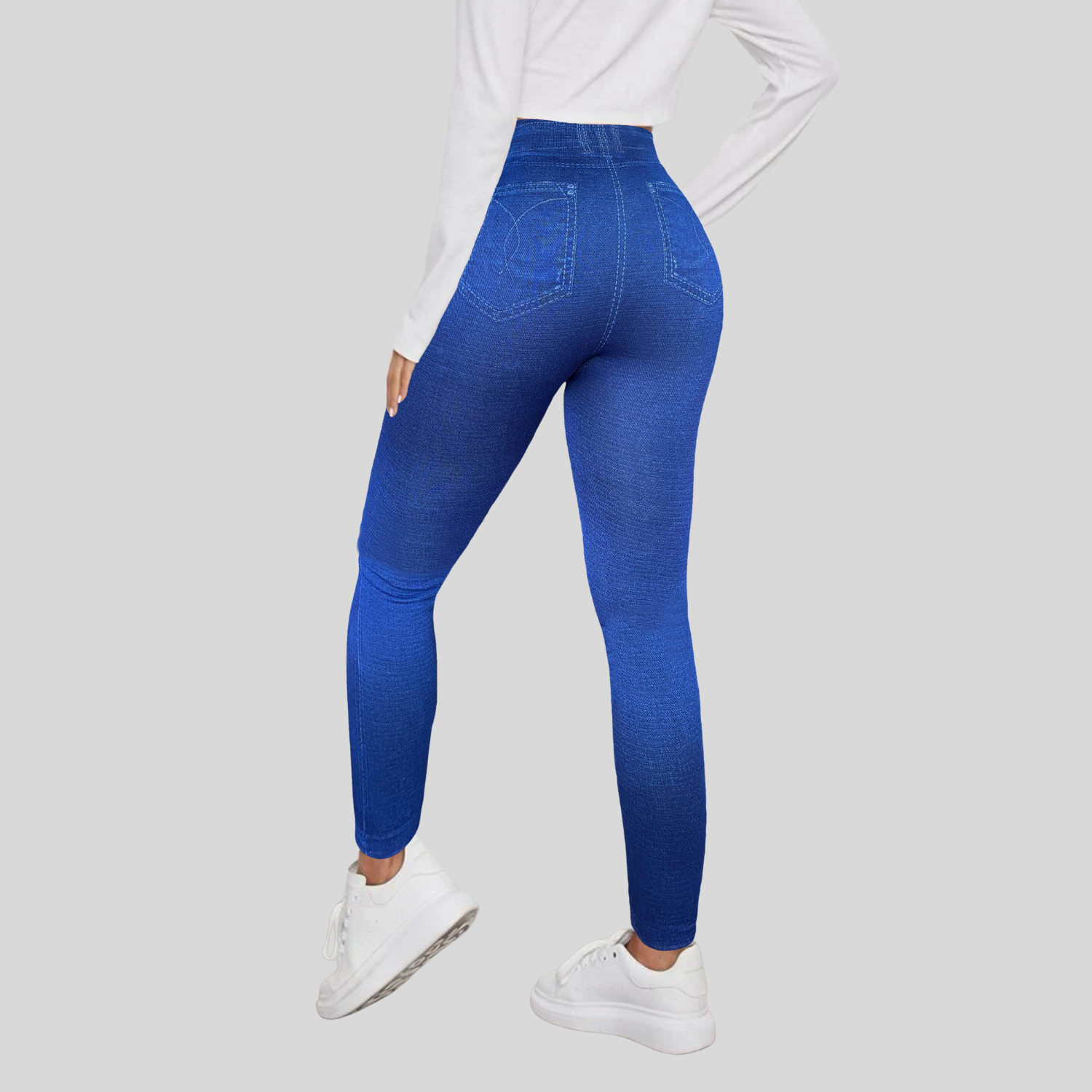 Foto 7 | Set De 2 Mallones Diseño Mezclilla Lic-055-2 Negro Y Azul Tela Stretch Gruesa
