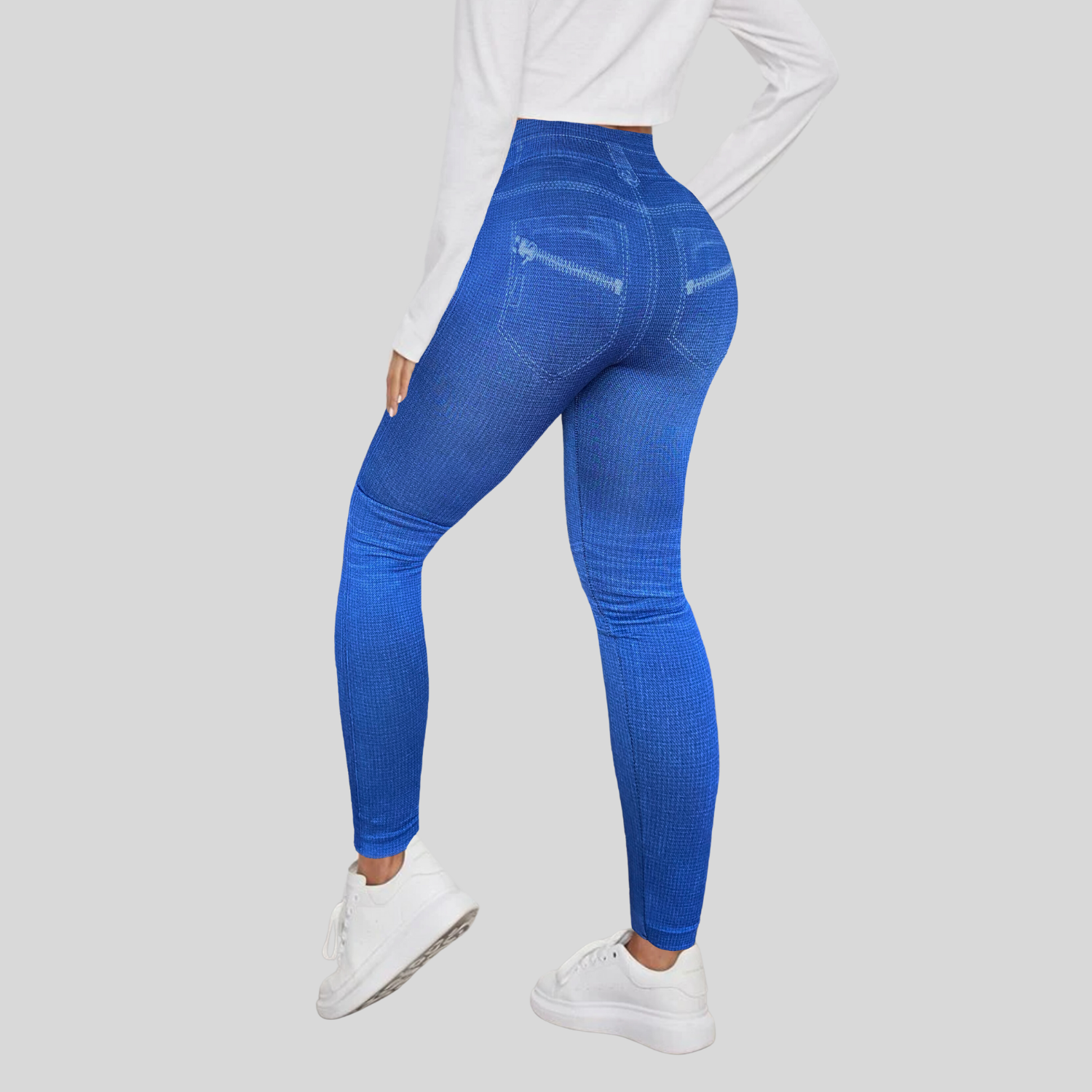 Foto 7 | Set De 2 Mallones Diseño Mezclilla Lic-055-2 Negro Y Azul Tela Stretch Gruesa