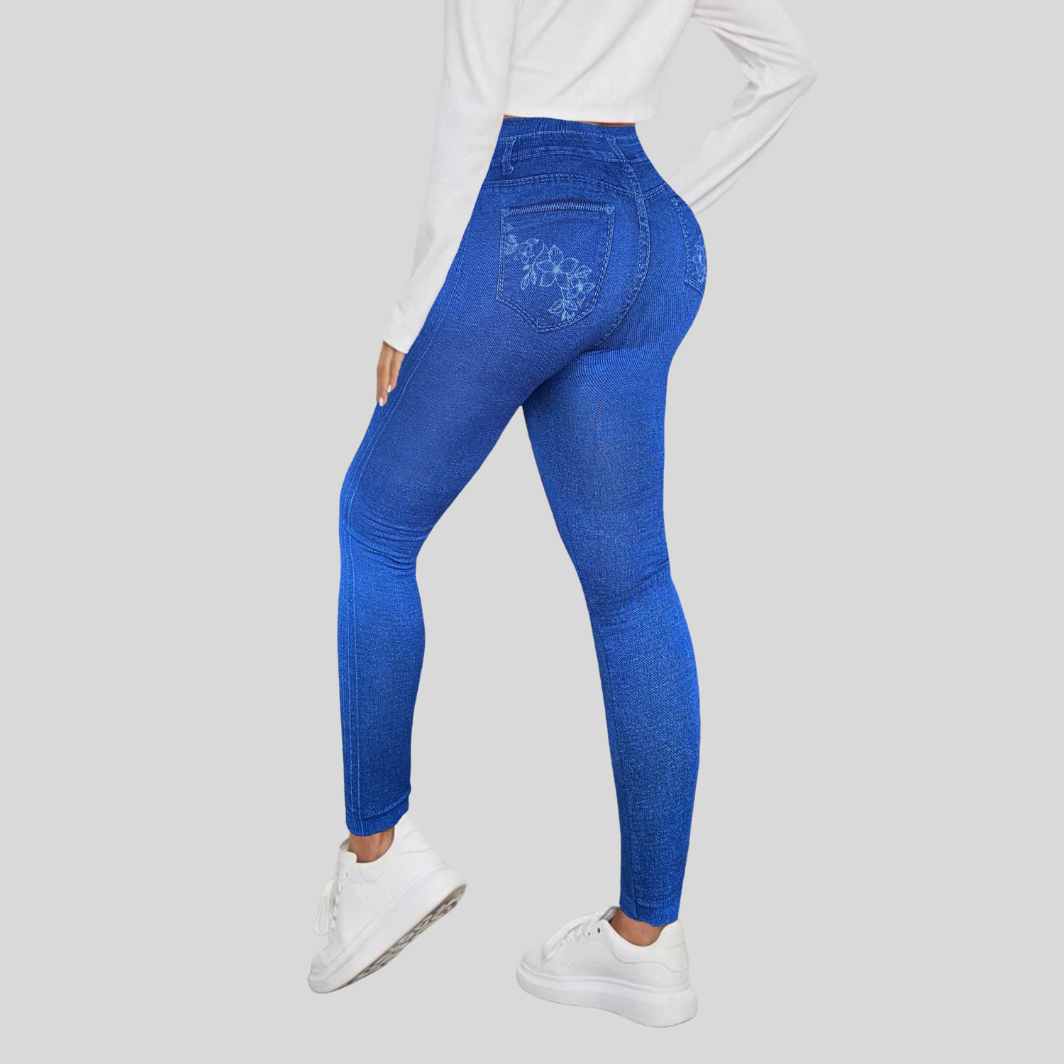 Foto 6 | Set De 2 Mallones Diseño Mezclilla Lic-055-2 Azules Tela Stretch Gruesa
