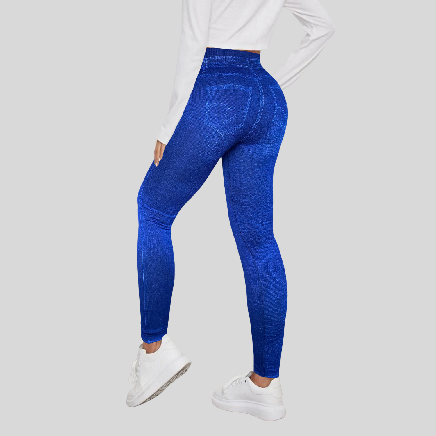 Foto 7 | Set De 2 Mallones Diseño Mezclilla Lic-055-2 Azules Tela Stretch Gruesa
