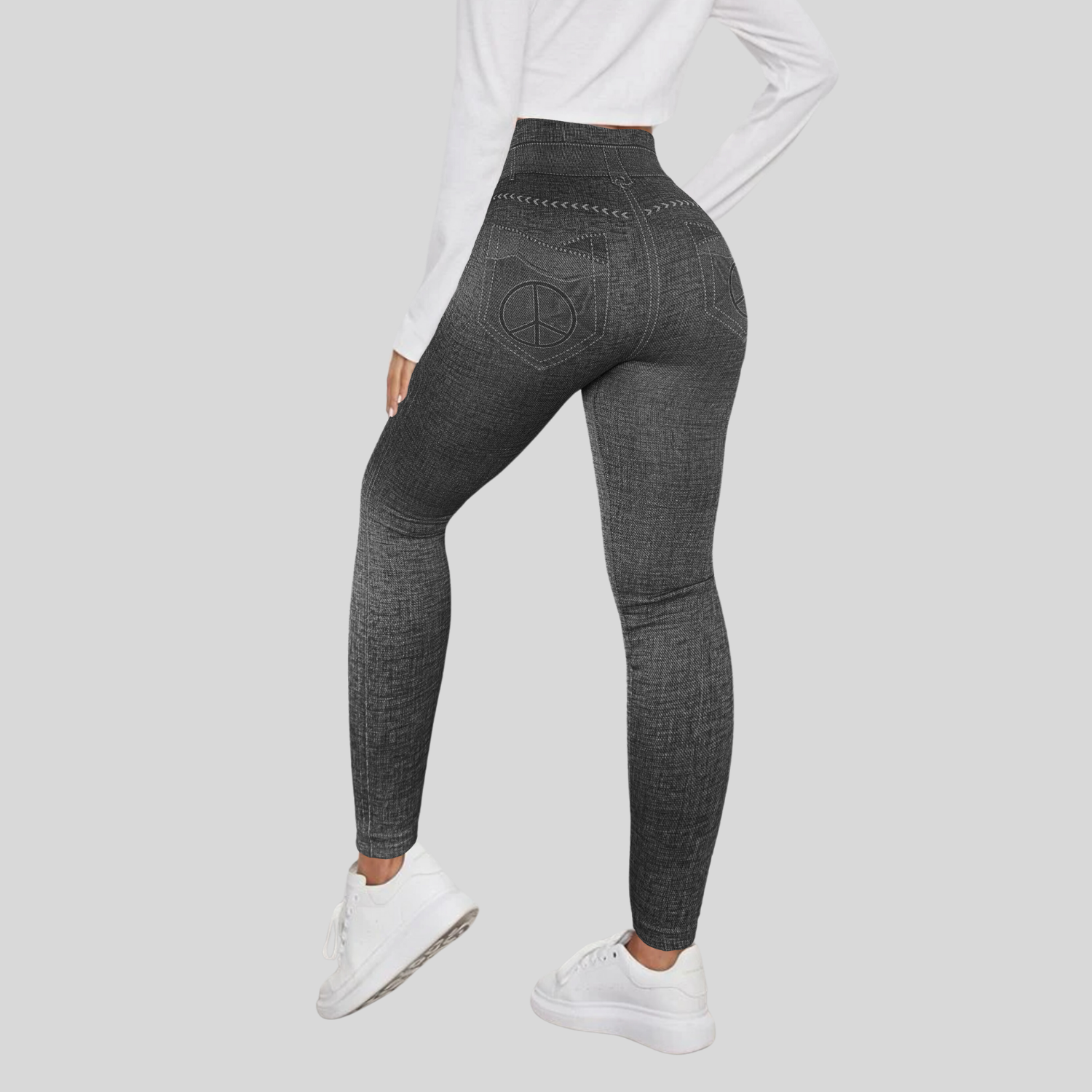 Foto 4 | Set De 2 Mallones Diseño Mezclilla Lic-055-2 Negro Y Azul Tela Stretch Gruesa