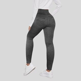 Foto 4 | Set De 2 Mallones Diseño Mezclilla Lic-055-2 Negro Y Azul Tela Stretch Gruesa