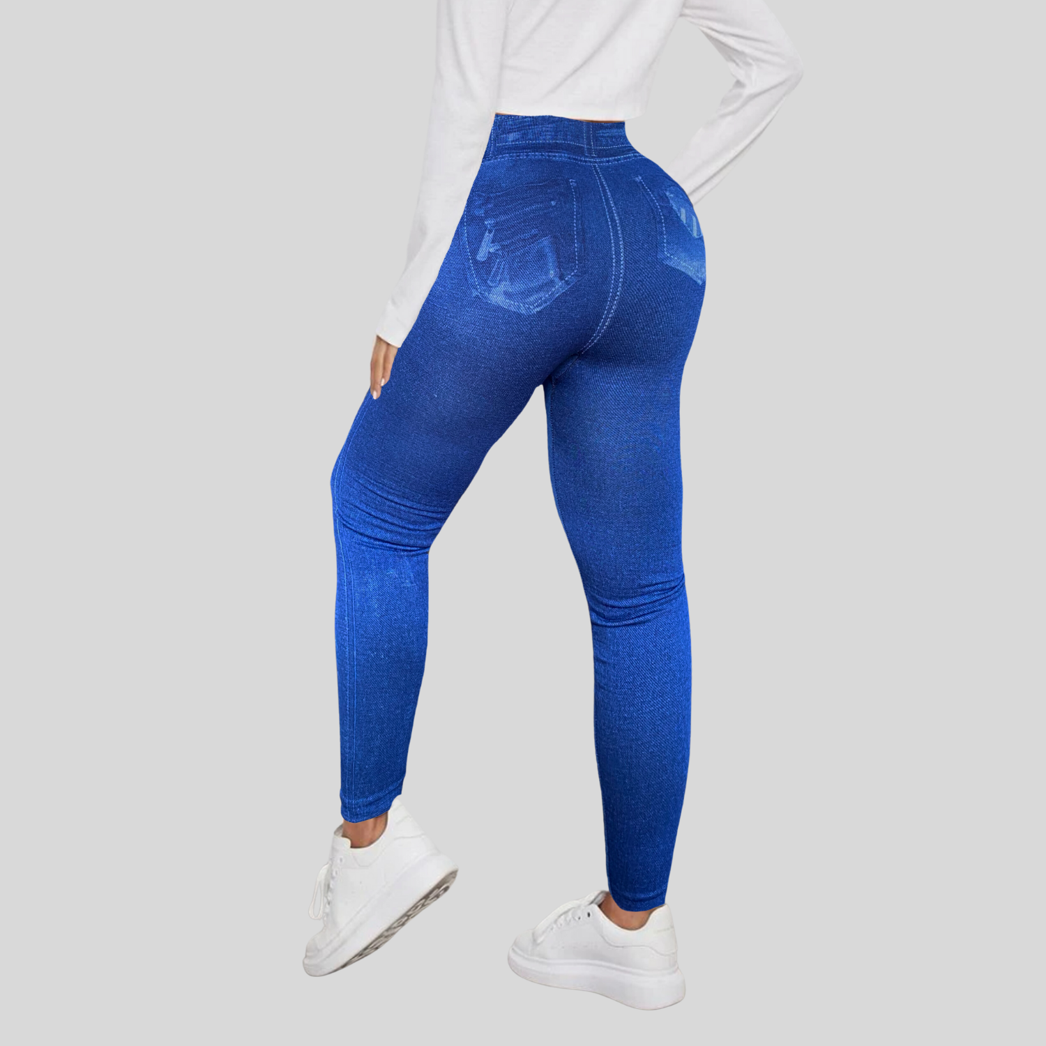 Foto 5 pulgar | Set De 2 Mallones Diseño Mezclilla Lic-055-2 Azules Tela Stretch Gruesa