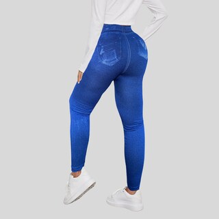 Foto 4 | Set De 2 Mallones Diseño Mezclilla Lic-055-2 Azules Tela Stretch Gruesa
