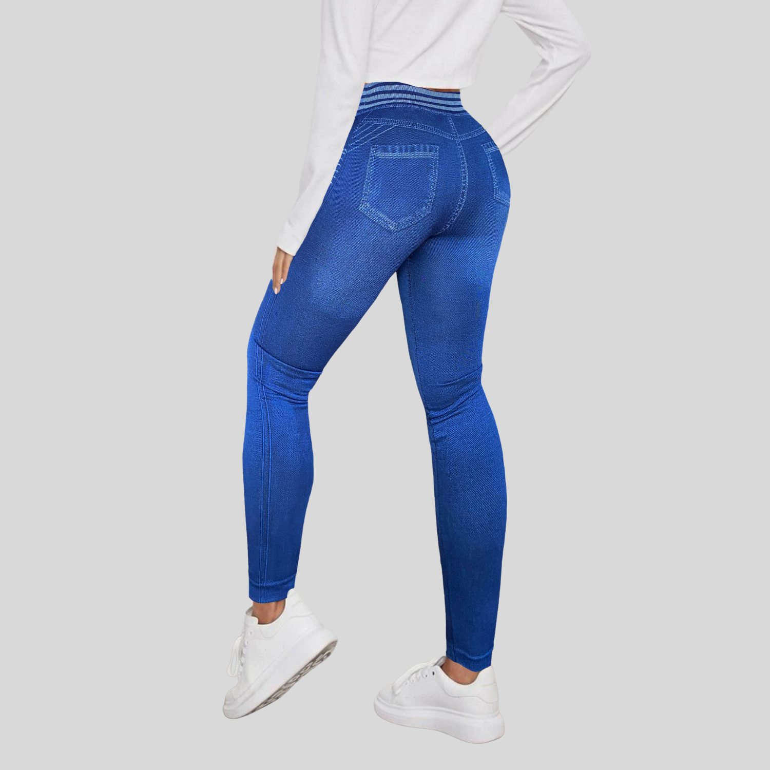 Foto 8 pulgar | Set De 2 Mallones Diseño Mezclilla Lic-055-2 Azules Tela Stretch Gruesa