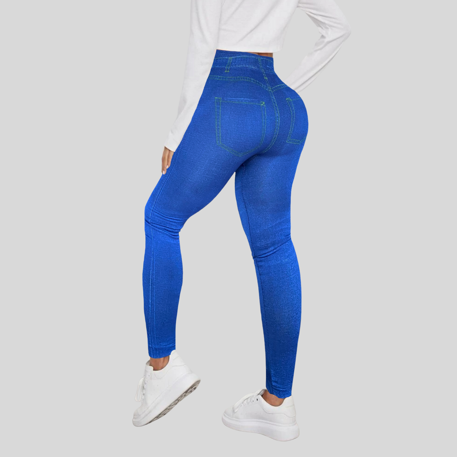 Foto 7 | Set De 2 Mallones Diseño Mezclilla Lic-055-2 Azules Tela Stretch Gruesa