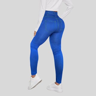 Foto 7 | Set De 2 Mallones Diseño Mezclilla Lic-055-2 Azules Tela Stretch Gruesa