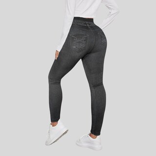 Foto 4 | Set De 2 Mallones Diseño Mezclilla Lic-055-2 Negro Y Azul Tela Stretch Gruesa