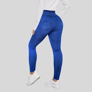 Foto 7 | Set De 2 Mallones Diseño Mezclilla Lic-055-2 Negro Y Azul Tela Stretch Gruesa