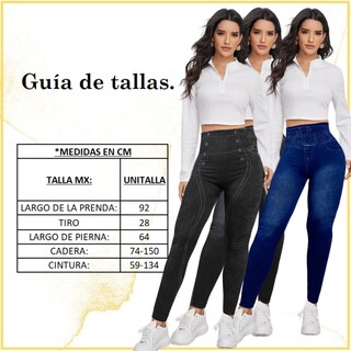 Foto 8 | Set De 2 Mallones Diseño Mezclilla Lic-055-2 Negro Y Azul Tela Stretch Gruesa